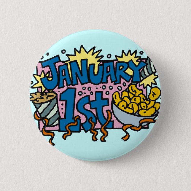 Chapa Redonda De 5 Cm Años Nuevos de día (Anverso)