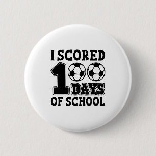 Chapa Redonda De 5 Cm Anoté 100 Días De Escuela Fútbol Niños Estudiante
