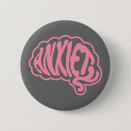 Chapa Redonda De 5 Cm Ansiedad personalizable Cerebro
