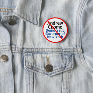 Chapa Redonda De 5 Cm Anti Andrew Cuomo Demócrata Gobernador de Nueva Yo