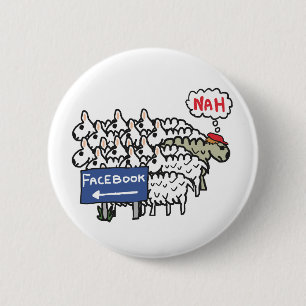 Chapa Redonda De 5 Cm Anti Facebook