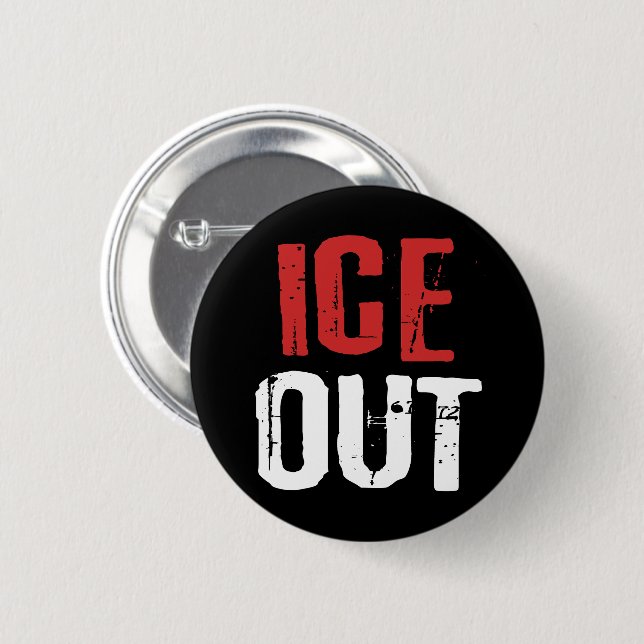 Chapa Redonda De 5 Cm Anti ICE Out Political Activism Protest (Anverso y reverso)