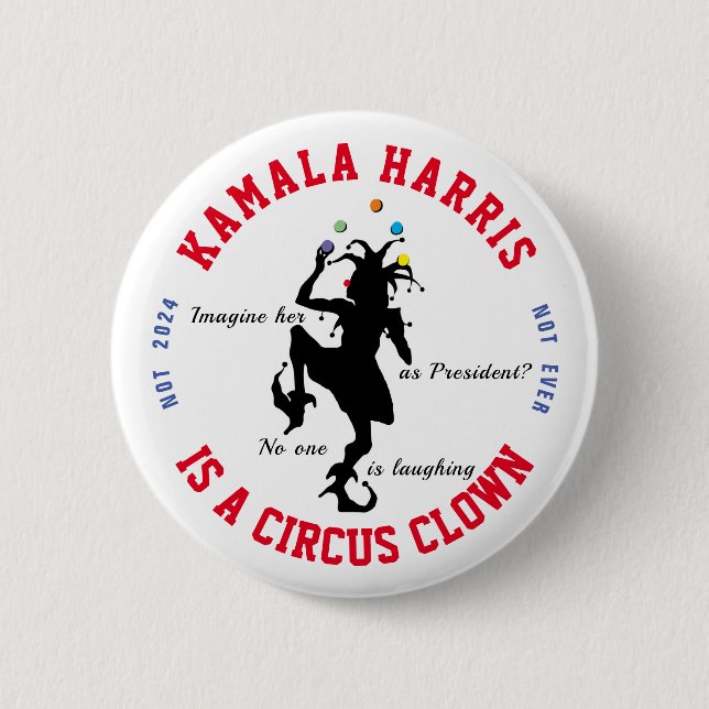 Chapa Redonda De 5 Cm Anti-Kamala Harris (Anverso)