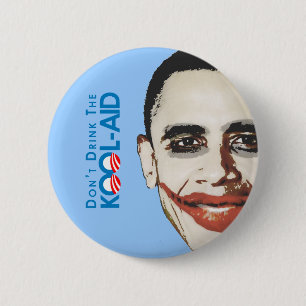 Chapa Redonda De 5 Cm Anti-Obama - no beba la kool-ayuda