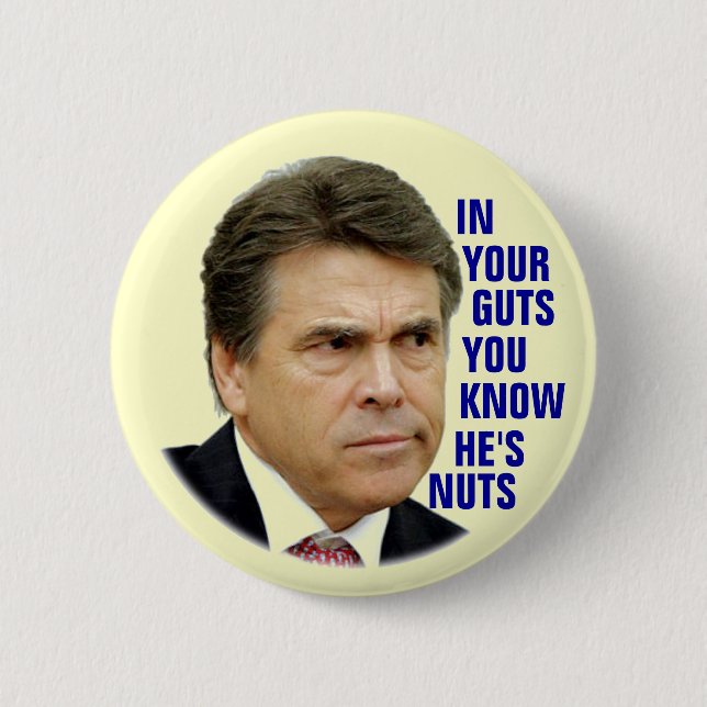 Chapa Redonda De 5 Cm Anti-Rick Perry 2012 (Anverso)