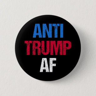 Chapa Redonda De 5 Cm Anti-Trump AF