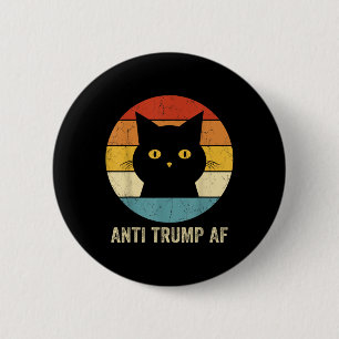 Chapa Redonda De 5 Cm Anti Trump Af Tee Retro Gracioso Anti Trump Cat