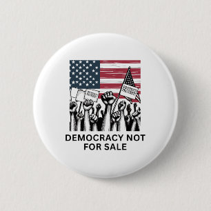 Chapa Redonda De 5 Cm Anti Trump Democracia No Está En Venta Protesta De