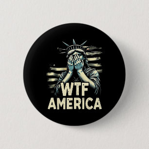 Chapa Redonda De 5 Cm Anti-trump Política Y Democracia Wtf América _1 