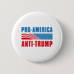 Chapa Redonda De 5 Cm Anti Trump pro-Estados Unidos