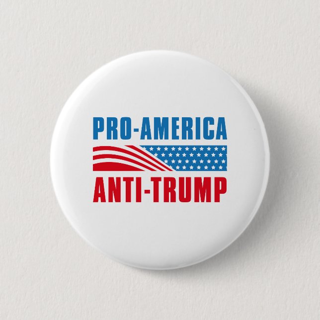 Chapa Redonda De 5 Cm Anti Trump pro-Estados Unidos (Anverso)