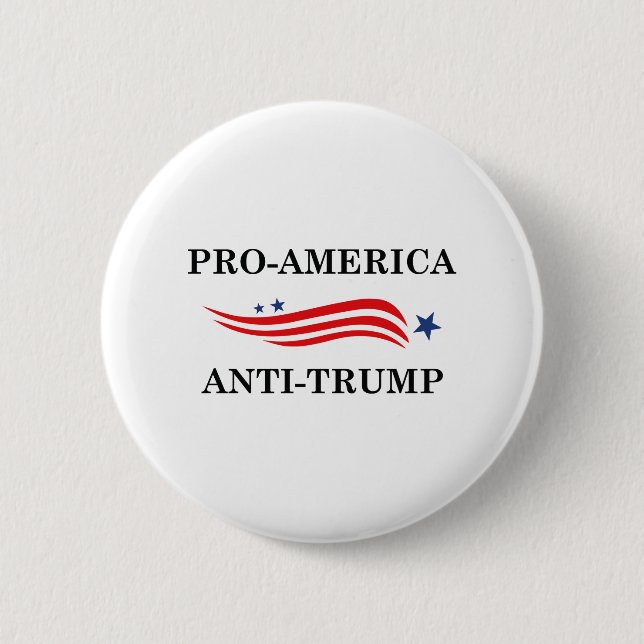 Chapa Redonda De 5 Cm Anti Trump pro-Estados Unidos (Anverso)
