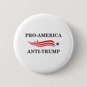 Chapa Redonda De 5 Cm Anti Trump pro-Estados Unidos