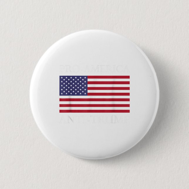 Chapa Redonda De 5 Cm Anti-trump pro-estadounidense - Bandera norteameri (Anverso)