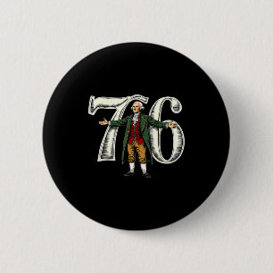 Chapa Redonda De 5 Cm Antiguo 6-7 7-6 George Washington 67 Seis Siete Am