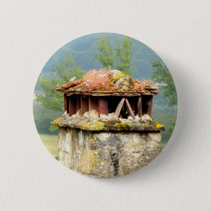 Chapa Redonda De 5 Cm Antiguo distintivo de chimenea francés