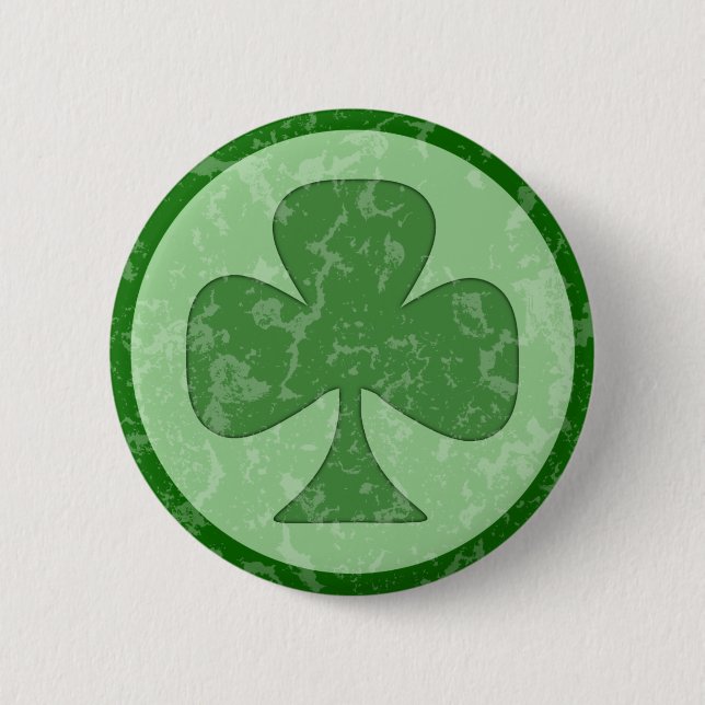 Chapa Redonda De 5 Cm Antiqued Shamrock (Anverso)