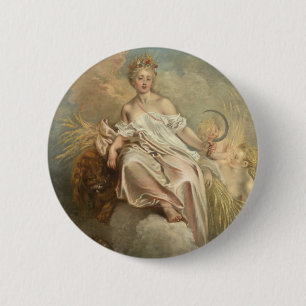 Chapa Redonda De 5 Cm Antoine Watteau Ceres (verano) c1717-1718