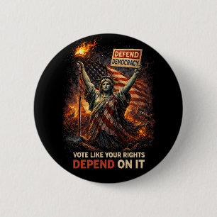 Chapa Redonda De 5 Cm Antorcha de la Democracia