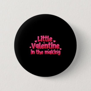 Chapa Redonda De 5 Cm Anuncio de Embarazo Día de San Valentín Little Val
