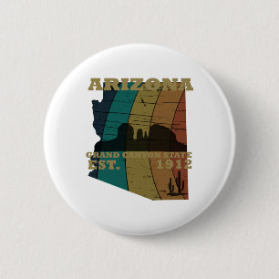 Chapa Redonda De 5 Cm Anuncio del mapa del estado de Arizona