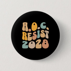 Chapa Redonda De 5 Cm Aoc 2028 Para Presidente Resist Wavy Alexandria Oc