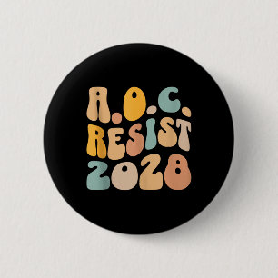 Chapa Redonda De 5 Cm Aoc 2028 Para Presidente Resist Wavy Alexandria Oc