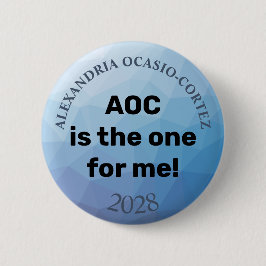 Chapa Redonda De 5 Cm AOC Alexandría Ocasio-Cortez 2028