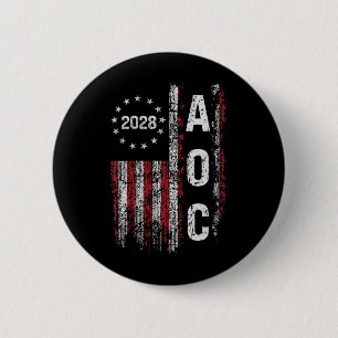 Chapa Redonda De 5 Cm Aoc Alexandria Ocasio Cortez 2028 Para Presi