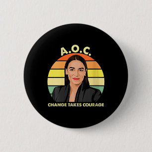 Chapa Redonda De 5 Cm Aoc Alexandria Ocasio-cortez Primera mujer P