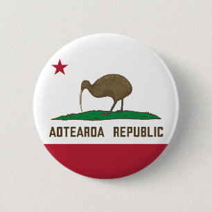 Chapa Redonda De 5 Cm Aotearoa República Kiwi Bandera Nueva Zelanda