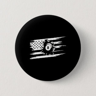 Chapa Redonda De 5 Cm Aparato de Billar de Bandera Americana - Billiards