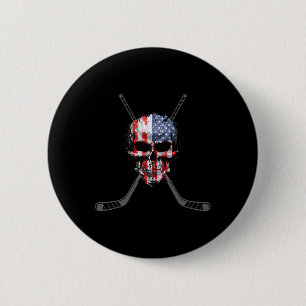 Chapa Redonda De 5 Cm Aparato de hockey - Jugador de hockey de hockey de