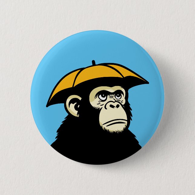 Chapa Redonda De 5 Cm Ape no me gusta la lluvia (Anverso)