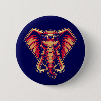 Chapa Redonda De 5 Cm Apex Pachyderm - Navy Blue and Orange Edition