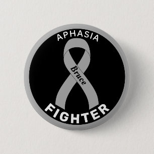 Chapa Redonda De 5 Cm Aphasia Fighter Ribbon Black Button