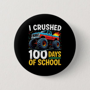 Chapa Redonda De 5 Cm Aplasté 100 Días De Escuela Camion Monstruo Chicos