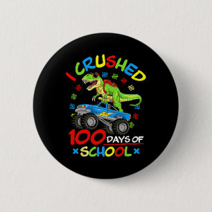 Chapa Redonda De 5 Cm Aplasté 100 Días De Monstruo Escolar Para Niños