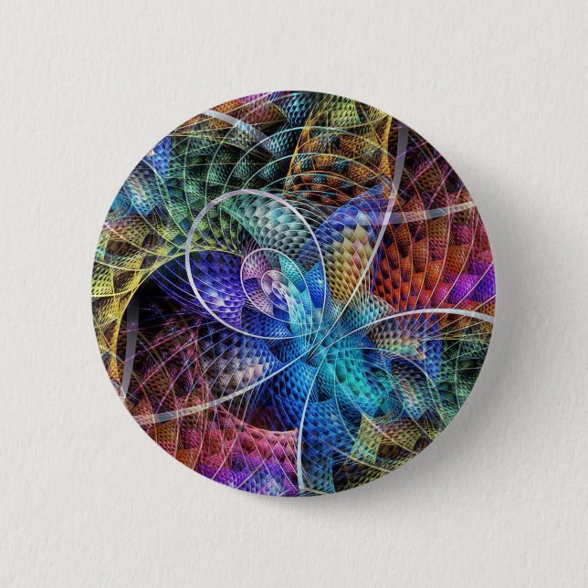 Chapa Redonda De 5 Cm Apófisis Fractal Abstracta X (Anverso)