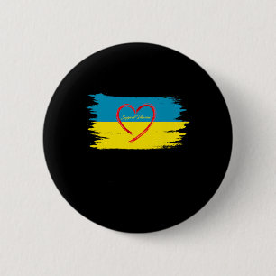 Chapa Redonda De 5 Cm Apoya a Zalensky Amor Ucrania Bandera Corazón 