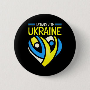 Chapa Redonda De 5 Cm Apoya la bandera de Ucrania Anti-Putin Di No a la