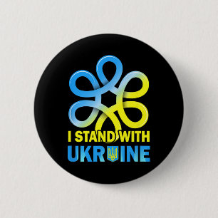 Chapa Redonda De 5 Cm Apoya la bandera de Ucrania Anti-Putin Di No a la