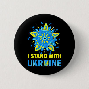 Chapa Redonda De 5 Cm Apoya La Bandera De Ucrania Anti-Putin No A La Gue