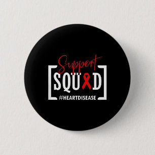 Chapa Redonda De 5 Cm Apoyar a Squad Heart Disease Awareness Warrior Red