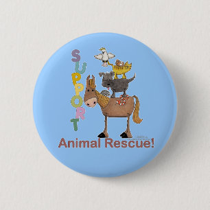 Chapa Redonda De 5 Cm Apoyar el rescate de animales