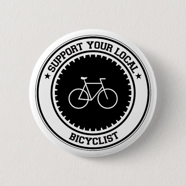 Chapa Redonda De 5 Cm Apoye a su Bicyclist local (Anverso)