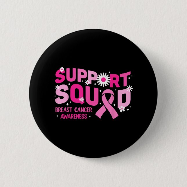 Chapa Redonda De 5 Cm Apoyo a la Cinta Rosa para la Concienciación sobre (Anverso)