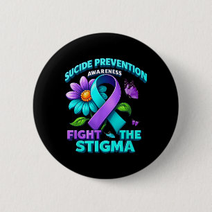 Chapa Redonda De 5 Cm Apoyo a la Prevención Lucha Contra el Estigma Dise