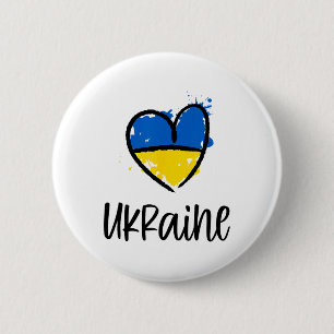 Chapa Redonda De 5 Cm Apoyo a Ucrania Me mantengo con la bandera ucrania
