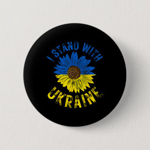 Chapa Redonda De 5 Cm Apoyo a Ucrania Me mantengo con la bandera ucrania